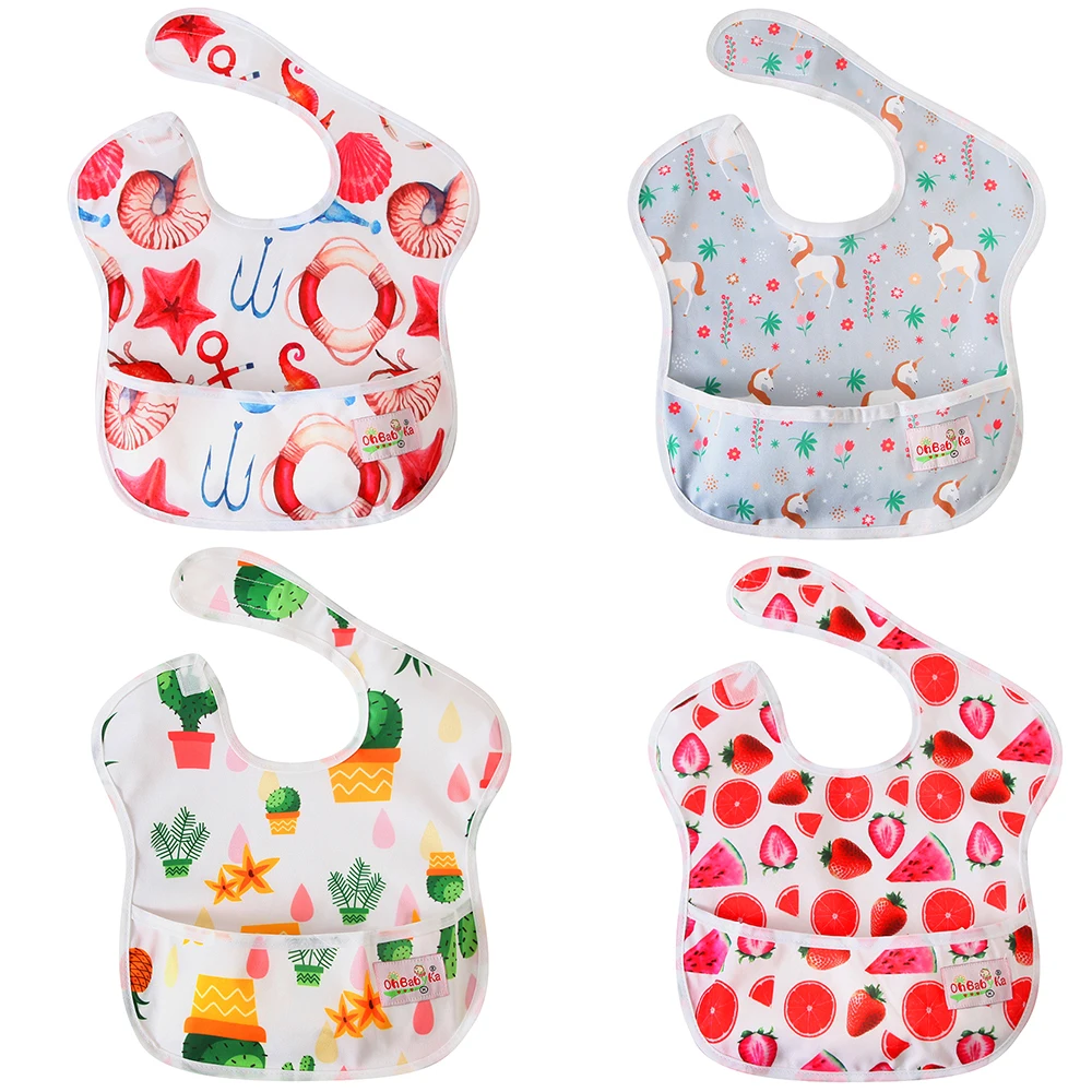

Ohbabyka Baby Superbib Waterproof Baby Bib Washable Stain and Odor Resistant Feeding Clothes Baby Shower Gift
