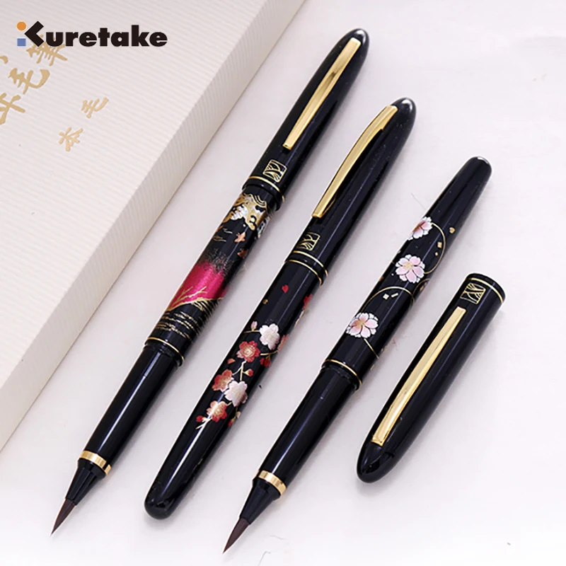Brush Pen Sakura Stationery Weasel Hair Writing Brush Metal Calligraphy Kuretake Japan Maki-e DA038 Drawing Set