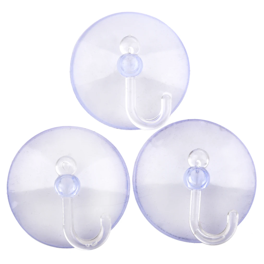 3 Pcs Bathroom Kitchen Clear Plastic Suction Cup Wall Hooks Hangersin