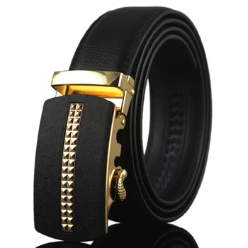 

KAWEIDA Golden prominent Scrub Metal Automatic Buckle Belt genuine leather belt designer belts high quality for men