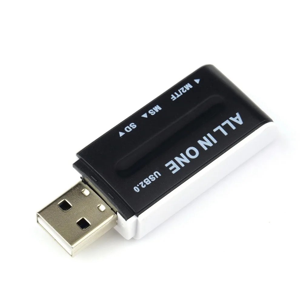 Черный USB 2,0 памяти Мульти флэш-карт ридер адаптер для SD TF M2 MS