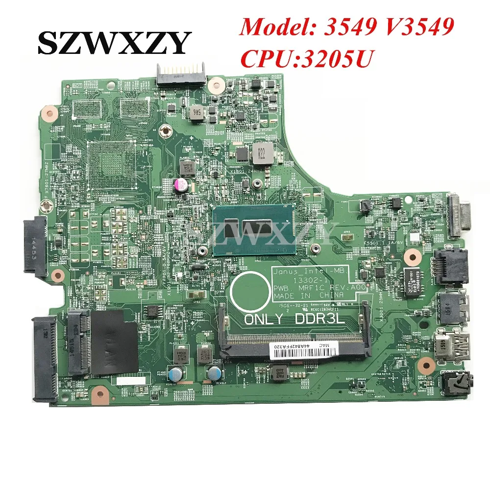 Материнская плата для ноутбука DELL Vostro 3549 V3549 с 3205U 13302 1 PWB: MRF1C NXCCW 0NXCCW CN не