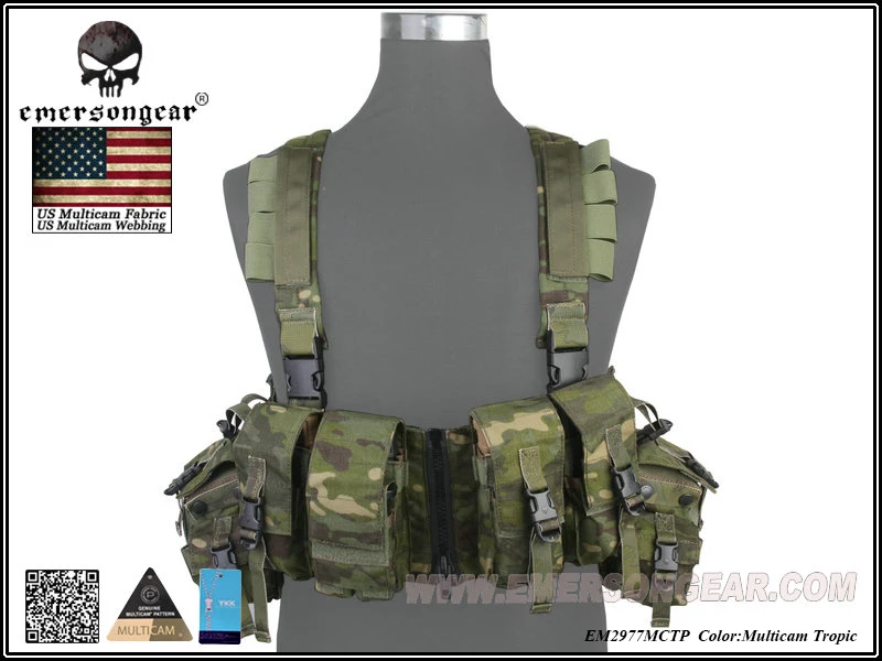 Emersongear LBT 1961A-R Chest Rig Tactical Vest Airsoft Combat Gear USA Nylon Cordura Multicam Tropic EM2977MCTP