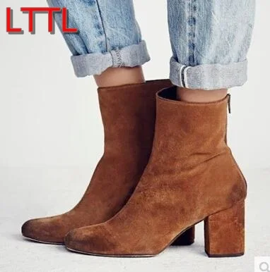 booties with thick heel