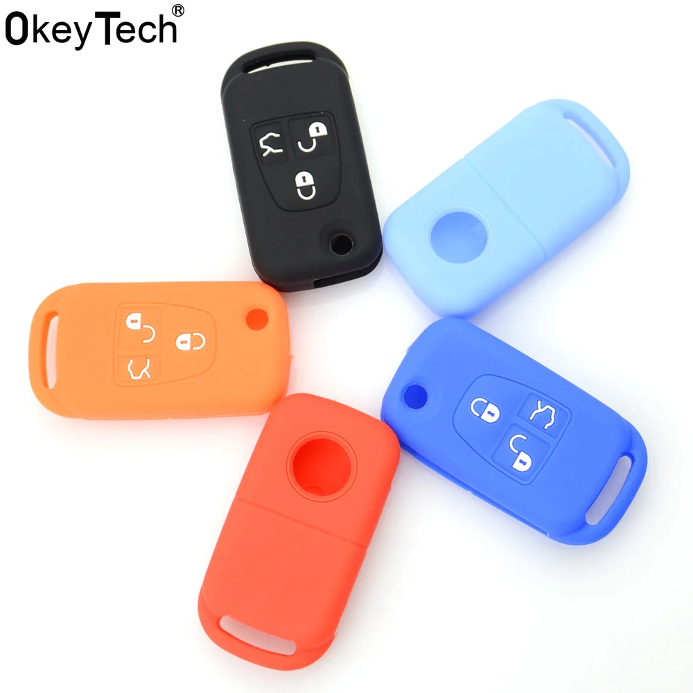 

OkeyTech High Quality Replacement Silicone rubber car key case cover shell for MERCEDES BENZ ML SL S C W204 3 buttons key cases