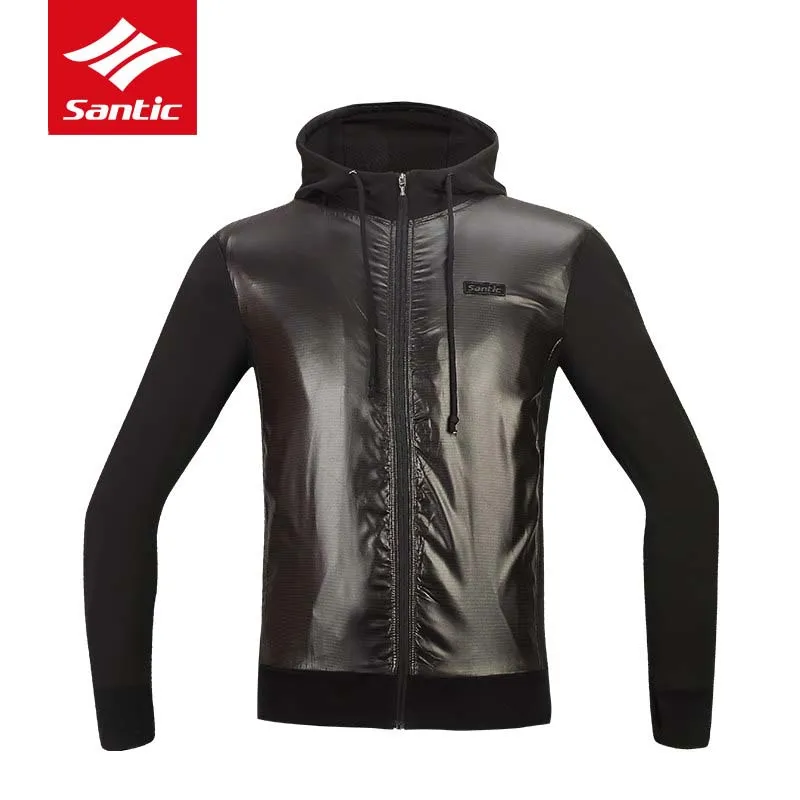 

Santic Cycling Jackets Men 2018 Winter Windproof Hooded Bike Clothes Warm Fleece Road Bicycle Jersey Wind Coat Ropa Ciclismo