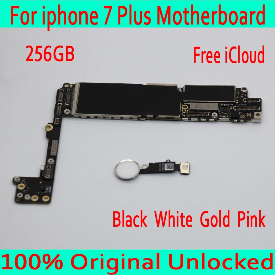 

256GB with Touch ID for iphone 7 Plus Motherboard with NO iCloud,100% Original unlocked for iphone 7 Plus Mainboard,Good Tested
