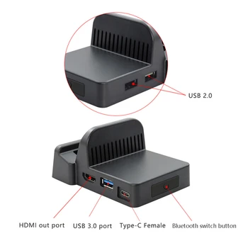 

for Nintend Switch Portable Bluetooth Type C TV Dock Base USB 3.0 HDMI Output Dock Station for Nintendo Switch Game Console