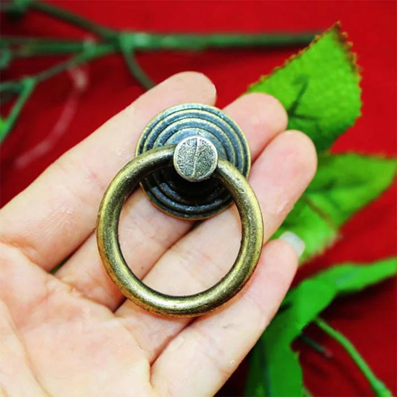 46mm-37mm-Vintage-Brass-Circles-European-Kitchen-Cupboard-Knob-Cabinet-Furniture-Wardrobe-Drawer-Pull-Handle-Drop