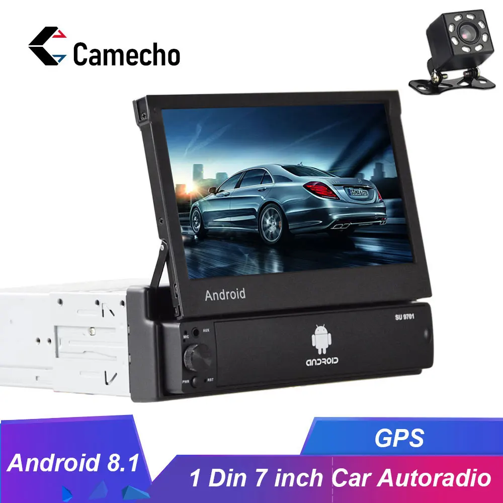 

Camecho Android 8.1 1Din Car radio Multimedia Video Player Universal GPS Auto Stereo 7" HD Auto Radio Car Stereo Bluetoth Radios