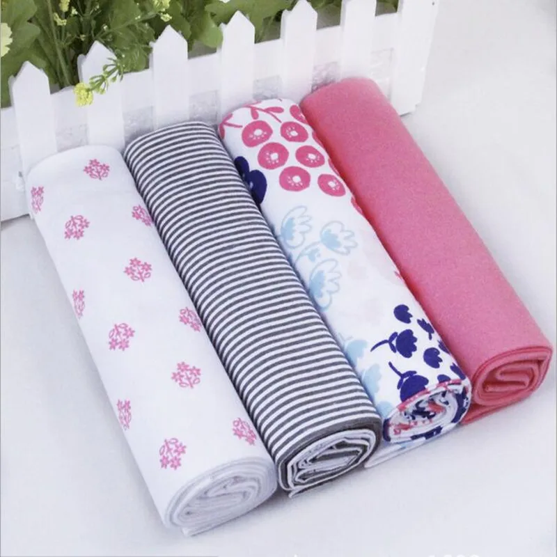 

4pcs/lot newborn baby bed sheet bedding 76x76cm set for newborn super soft crib cheap linen cot boy girl 100% cotton blanket