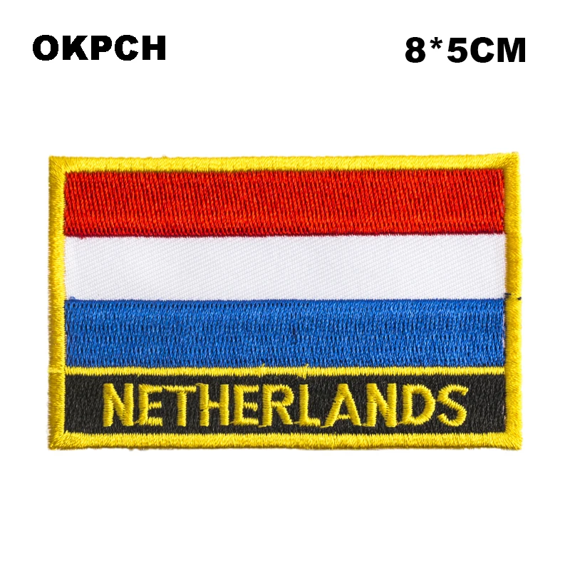 Голландская квадратная форма флаг Железный На Патчи орзен вышивка патч пользовательские наклейки для одежды PT0076-R