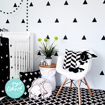 

New Polka Triangle Wall Sticker Baby Nursery DIY Boho Triangle Wall Decal Kids Room Wall Art Children Room Cut Vinyl Wallpaper
