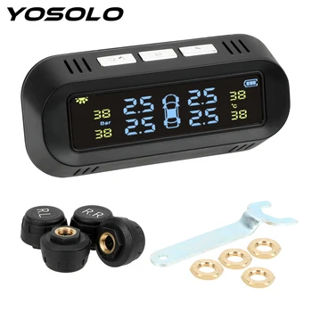 

YOSOLO Temperature Warning Digital Display With 4 Sensors Car Electrics Car Tire Pressure Alarm Monitor System