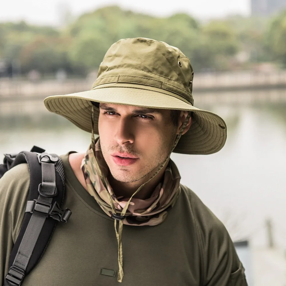 TACVASEN, летняя мужская шляпа Boonie, военные тактические снайперские шляпы, быстросохнущие солнцезащитные шляпы, армейская шляпа для охоты на рыбы, Панама, аксессуары для страйкбола