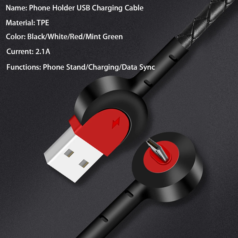 Кабель Micro USB для быстрой зарядки 1 2 м держатель мобильного телефона зарядное