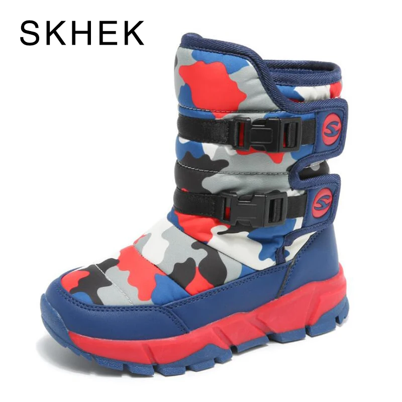 

SKEHK 2018 Winter Kids Boots Girls High Quality Winter Children Shoes For Kids Shoes Warm waterproof Boys Kids Boots