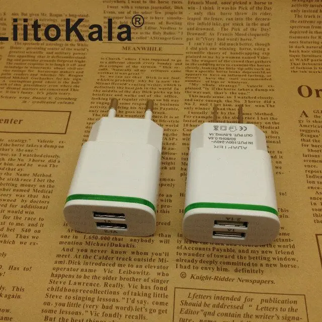 

LiitoKala lii-U2 5V 2A Universal Travel USB Charger Wall Portable US EU Plug Mobile Phone Smart Charger for iPhone 5 6 SE Tablet
