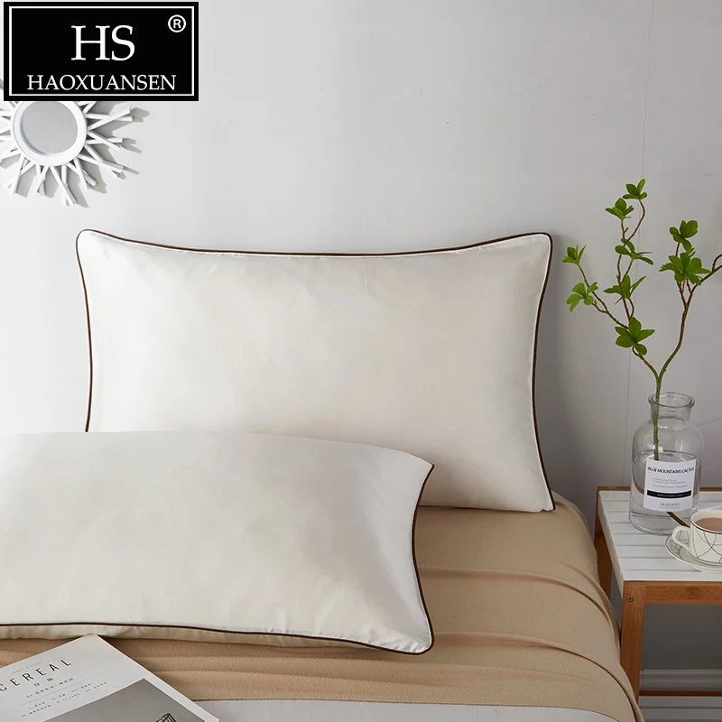 HS 2pcs Soft 100 Mulberry Silk Pillowcase Smooth Envelope Pillow Cover
