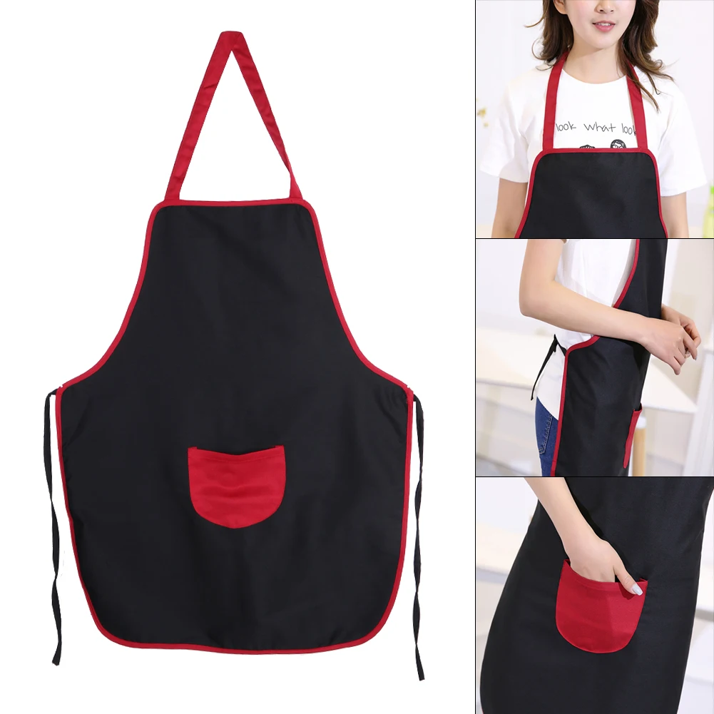 Buy Kitchen Aprons Halterneck Pocket Antifouling Eat