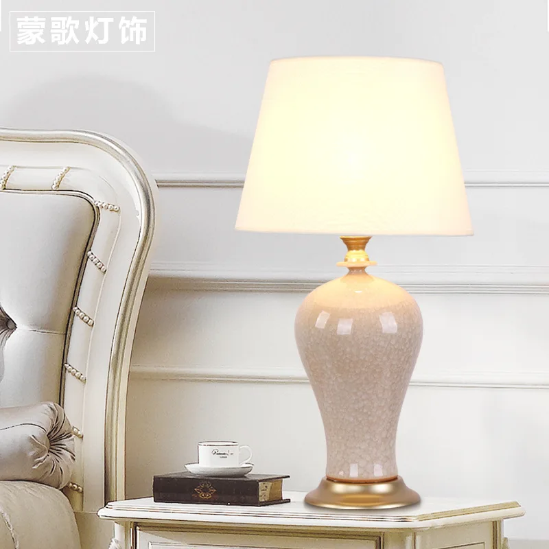

TUDA Free Shipping Pink Table Lamp Decorative Table Lamp American Country Style Ceramic Table Lamp For Foyer Bedroom E27