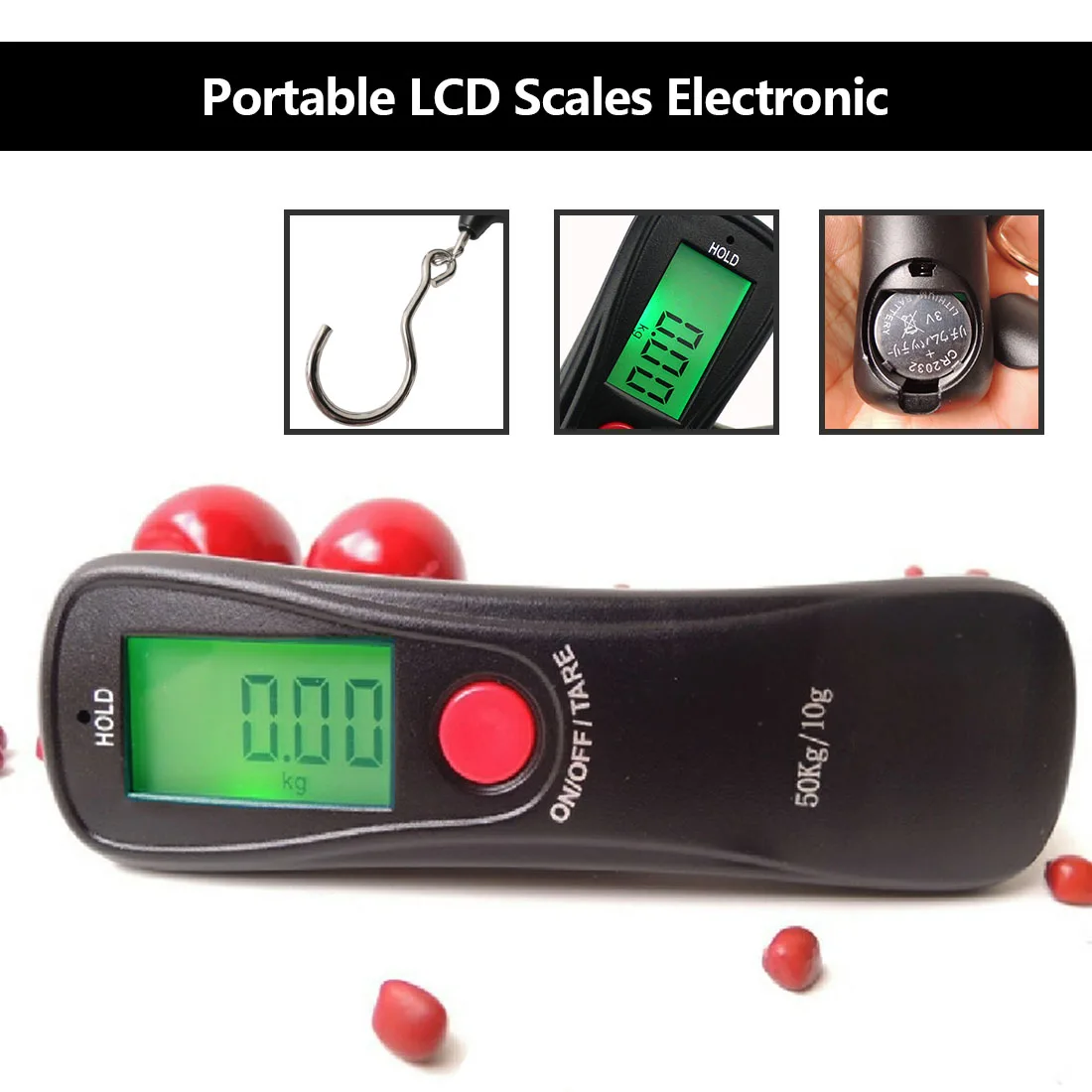 

Weight Scale Balance Luggage Scale Digital Portable 50kg /10g LCD Display Hanging Fishing Scale