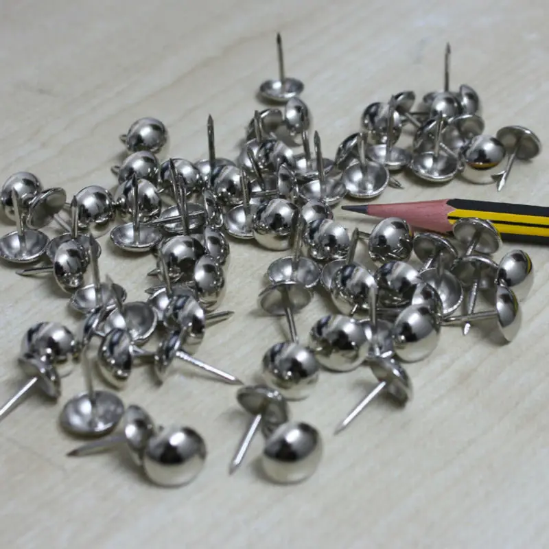 silver upholstery tack decorative nail furniture rivet 11mm round 50