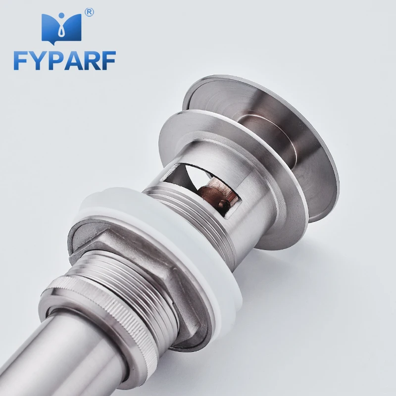 FYPARF никелевая матовая сливная пробка раковина всплывающие отходы тщеславие