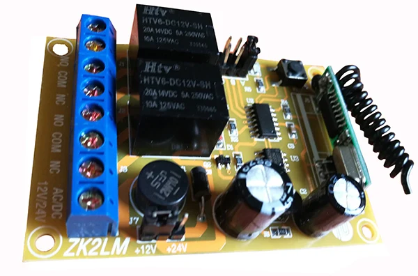 DC12V DC24V 2CH Радиоуправление Лер RF беспроводной кнопочный пульт дистанционного управления передатчик+ приемник света/лампы/окна/гаражные двери