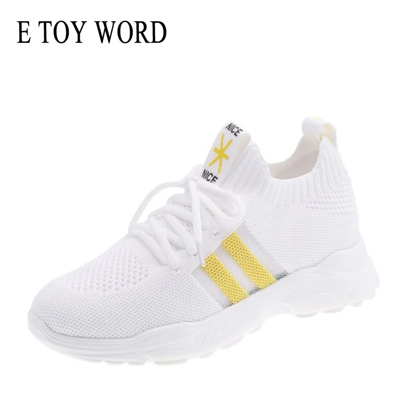 

E TOY WORD Women shoes sneakers 2019 new summer breathable small white shoes wild Thick bottom summer mesh casual shoes