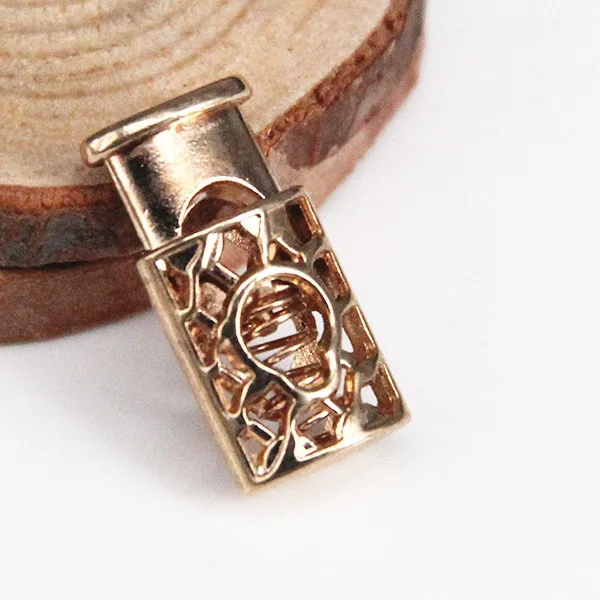 

10pcs Gold Tone Metal Single hole Clasp Spring Stopper Toggle Buckle Cord Locks Stops End Button Sewing Clasps