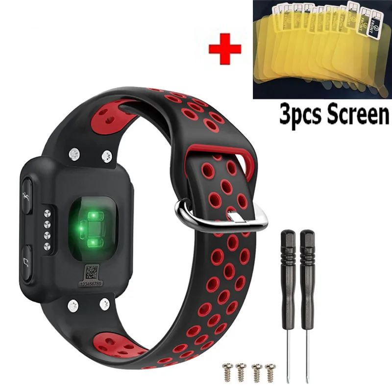 Red 2 в 1 силиконовый ремешок для Garmin Forerunner 35 экран защитная пленка браслет ремешок для Garmin Forerunner 35 ремешок - Цвет: Red