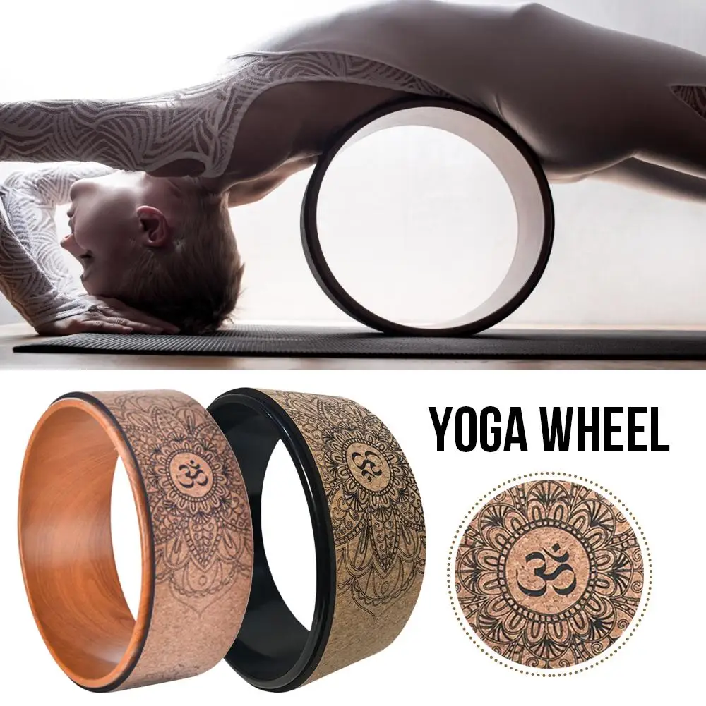 

Natural Cork Yoga Wheel Fitness Wheel Hollow Improving Back Bends Stretch Pilates Circle Yoga Accessories