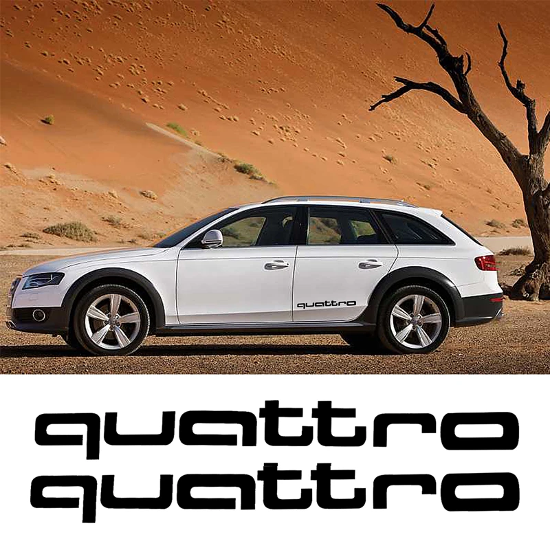 2 шт. Светоотражающие Кузов заднего зеркале Стикеры наклейка Quattro логотип для Audi A4