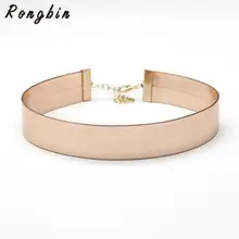 Простое модное ожерелье из искусственной кожи, розовое золото, панк стиль, Массивное колье для женщин, чокер, ожерелье, mujer collier ras du cou