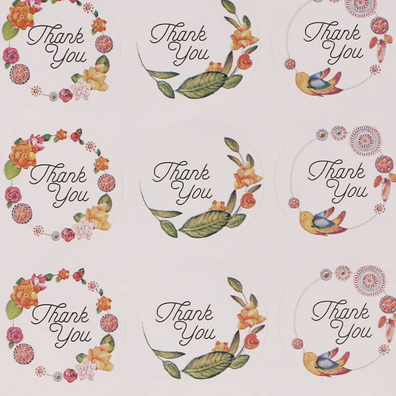

CEVENT 120pcs DIY Scrapbooking Thank You Stickers Garland Labels For Cooking Bag & Box Paper Envelope sticker Party Suppies