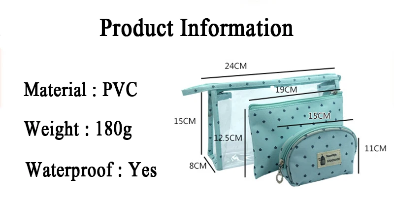 XZP 3 шт./компл. Новое поступление Корона косметичка Для женщин, органайзер, сумка для макияжа Путешествия Водонепроницаемый Портативный, сумка для туалетных принадлежностей, Наборы ПВХ