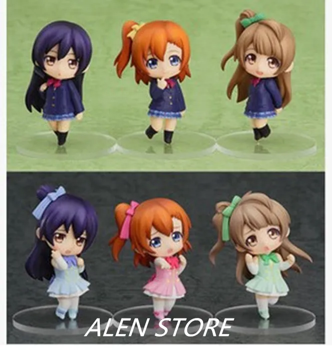 Love Live Униформа Figras 6 см 6 шт./партия Kawaii крошечный Lovelive фигурка модель Nendoroid Коллекция игрушек на подарок