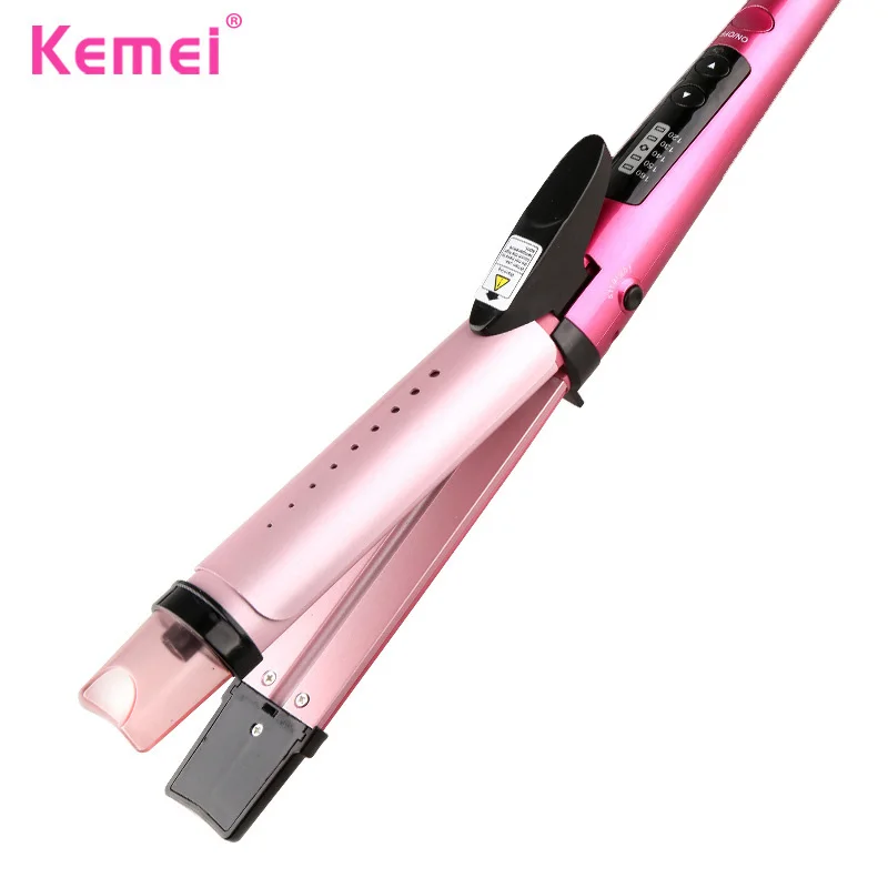 KEMEI 2016 Professional 2 IN1 Hair Straightener Hair Curler Steam