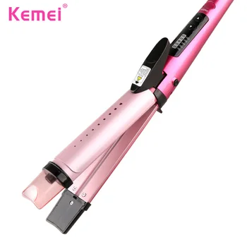 

KEMEI 2016 Professional 2 IN1 Hair Straightener Hair Curler Steam Curling Iron Electric Splint Straightening Perm Curler KM-8833