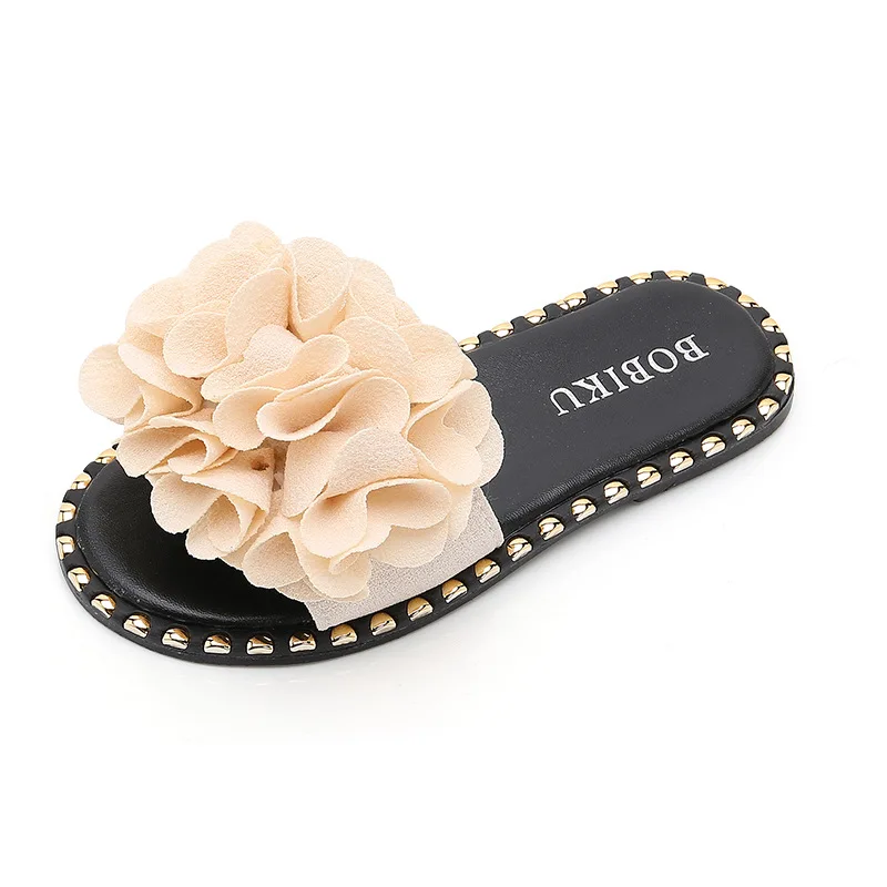 New Children Sandals Summer Flowers Shoes Princess Slides Girls Sandals Slippers Flip Flop Flat Open Toe Kids Beach Shoes