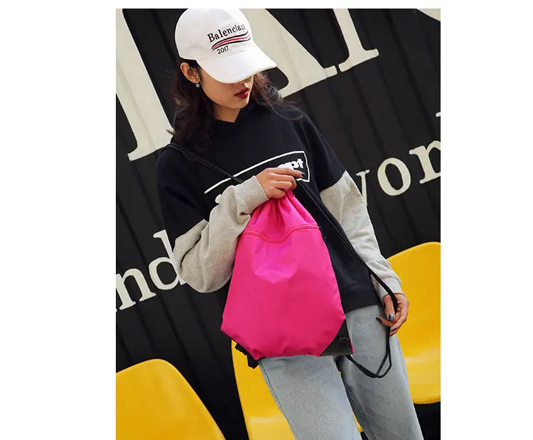 Рюкзак Сумка для Для женщин мешки Drawstring Мода Высокое качество ромбовидная решетка строка мешок хранения посылка карман сумки B147