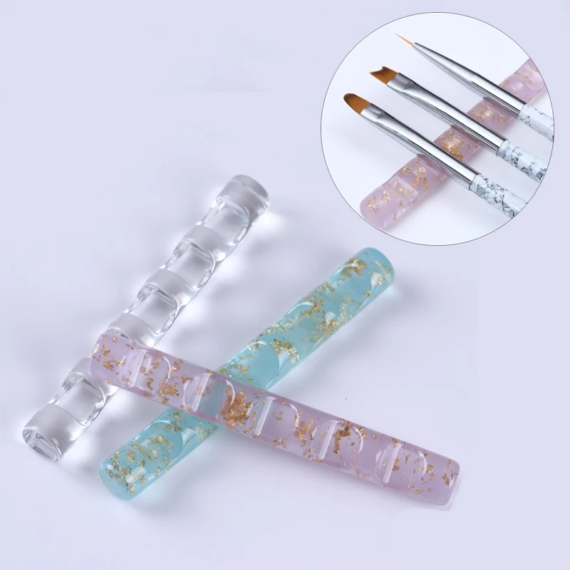 

5 Grids Nail Art Brush Pen Rack Stand Tool Clear Acrylic Colorful UV Gel Brush Display Holder Nail Art Showing Tool