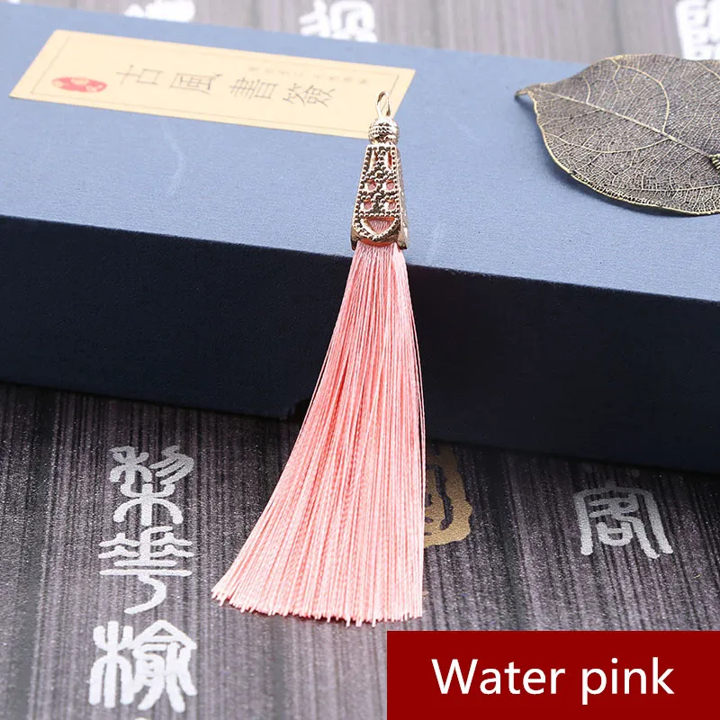 Water pink 2 шт. мини металлическая пагода кисточкой ювелирные изделия занавес одежды декоративные аксессуары DIY Ключ сотовый телефон сумка бахрома отделка кисточки кулон - Цвет: Water pink