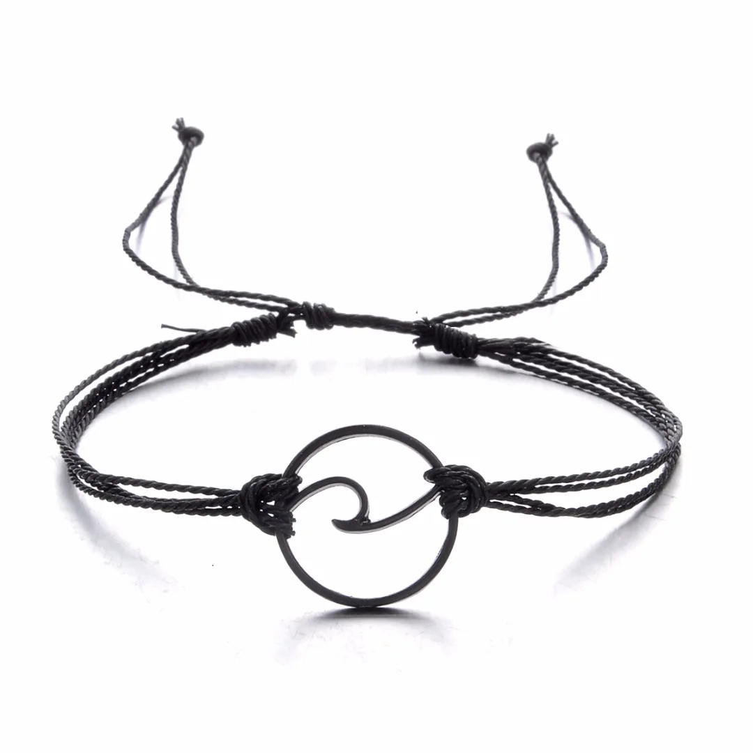 3pcs/set Bohemian Women Wave Bracelets Fashion Weave Rope Chain Set Adjustable Charm Bracelet Bangles Shellhard Boho Jewelry
