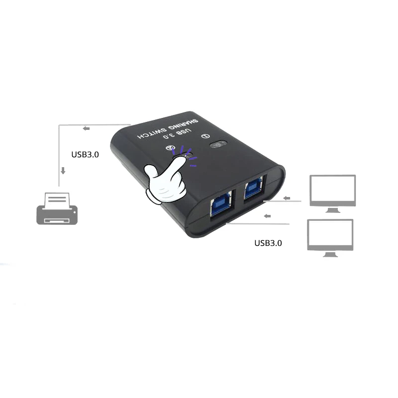 2 порта USB3.0 переключатель принтер сплиттер 2 в 1 из переключатель 2 компьютера поделиться usb3.0 устройство с кабелем