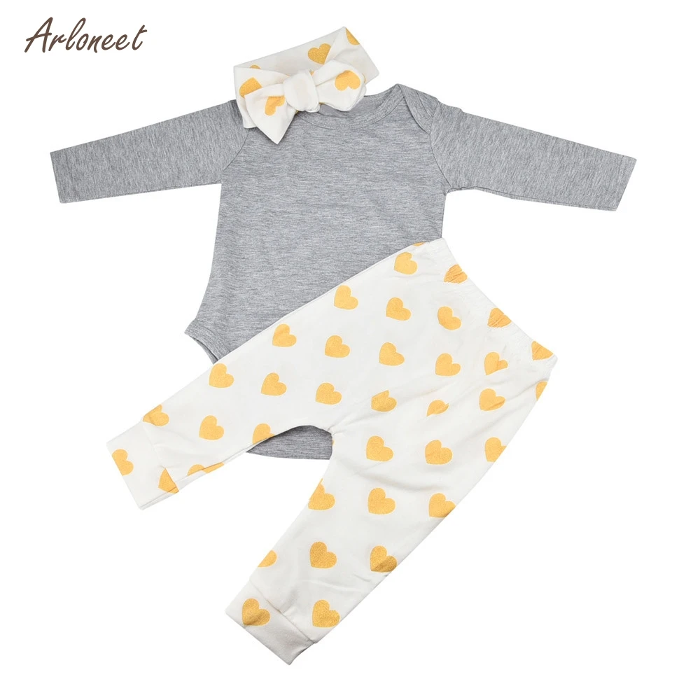 

ARLONEET Newborn Baby Boys Girls Bear Tops Romper Pants 3PCS Outfits Clothes_Apr18