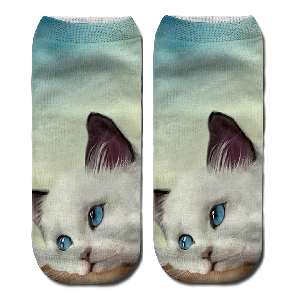 Милые носки унисекс; нескользящие эластичные носки с 3D рисунком кота для взрослых - Цвет: type 4