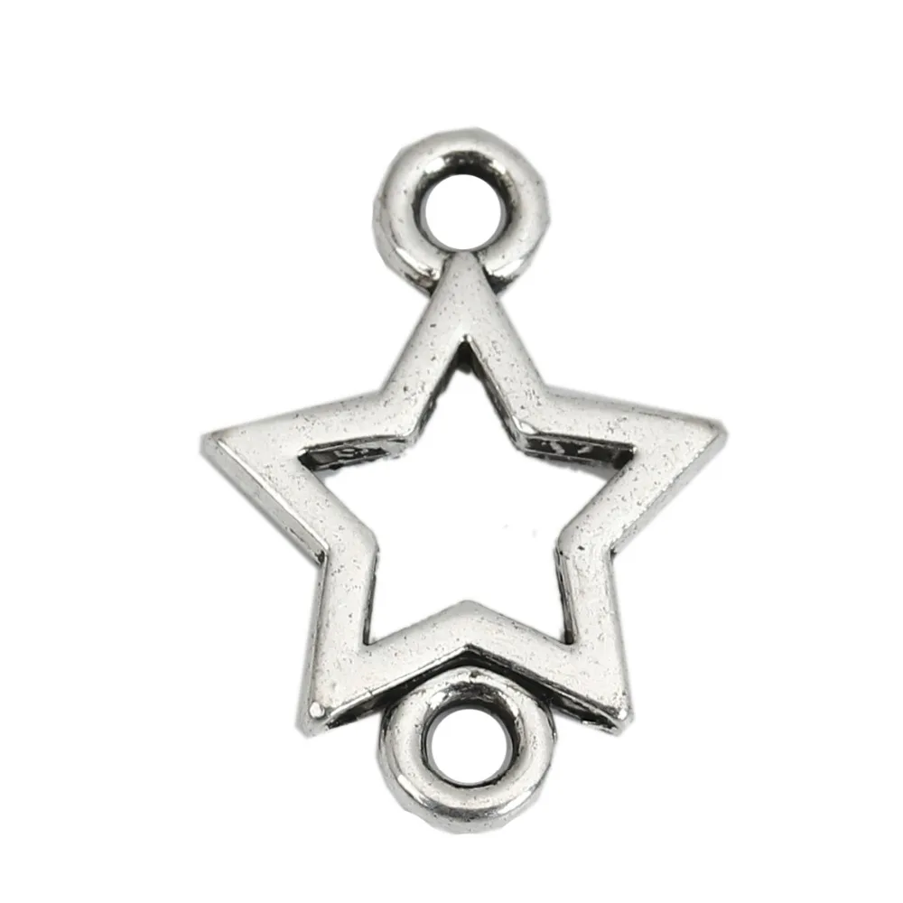 DoreenBeads цинковый сплав инструменты для наращивания волос пентаграмма Звезда старинные серебряные ювелирные изделия интимные Аксессуары Поиск 24 мм(") x 17(5/8"), 50 шт