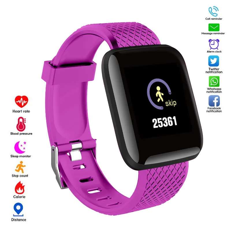 

116 Plus Smart Bracelet D13 Blood Pressure Fitness Tracker Watch Heart Rate Monitor Pedometer Waterproof Sport Wearable Watch